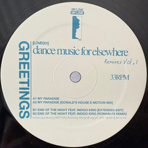 Greetings  – Dance Music For Elsewhere Remixes Vol.1